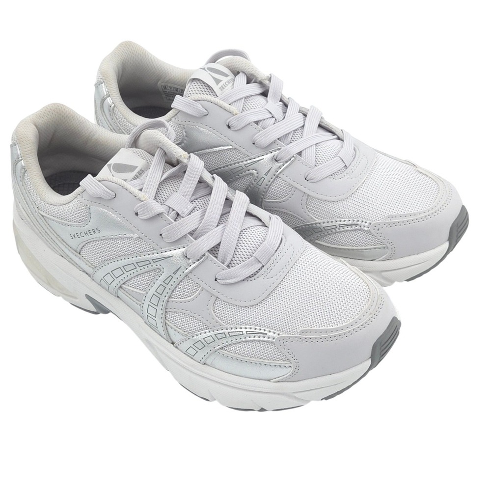 Skechers Street Shadow Stellar 90 Shoes Women 10 Silver Gray Sneaker Walking NEW